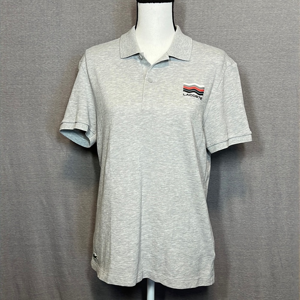 LaCoste Mens 2 Ply with Graphic Regular Pique Slim Fit Polo Shirt Large